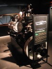 A vintage German diesel engine in a museum.